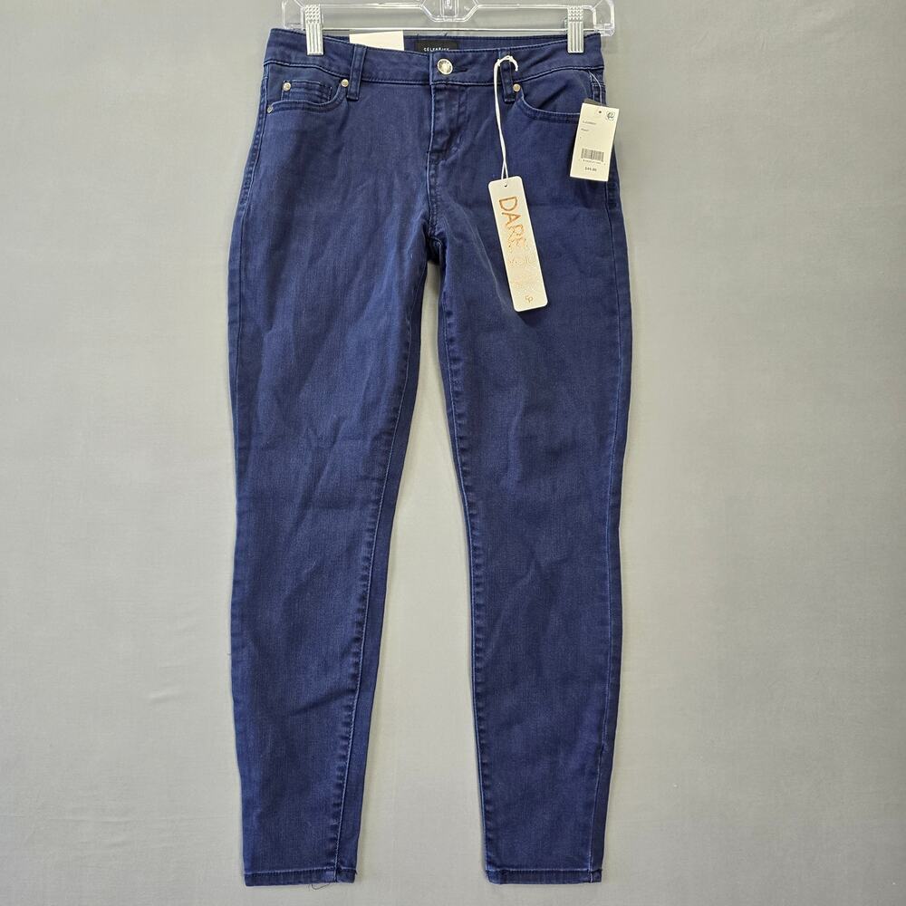 Celebrity Pink Midrise Skinny Ankle Jeans Womens Junior Size 1/25 Blue Denim New